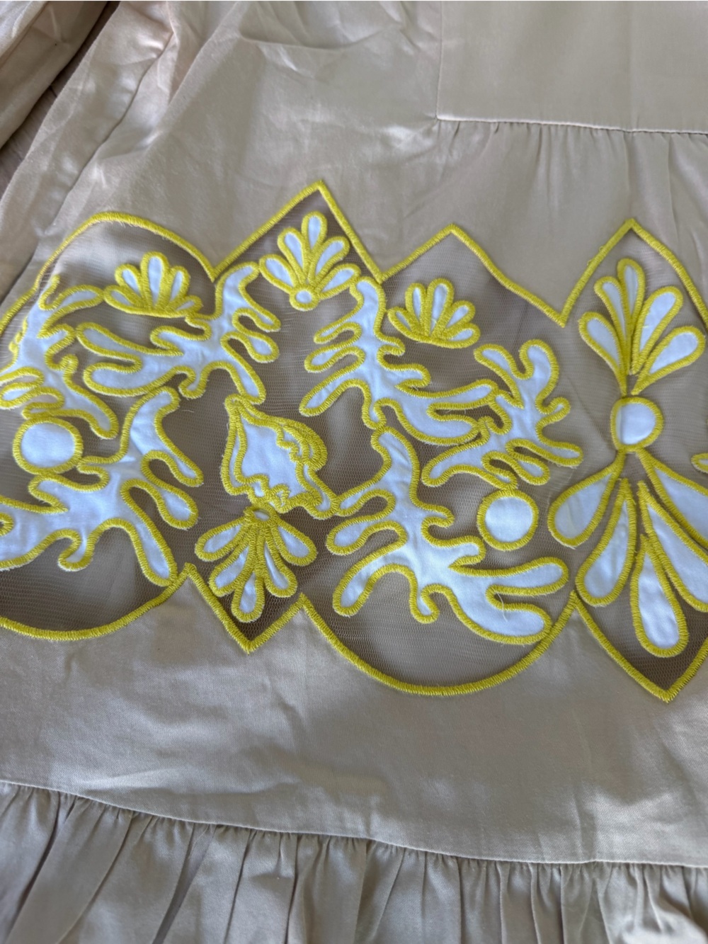 Tuckernuck Cream Tunic Dress with Yellow Embroidery - Picture 3 of 4